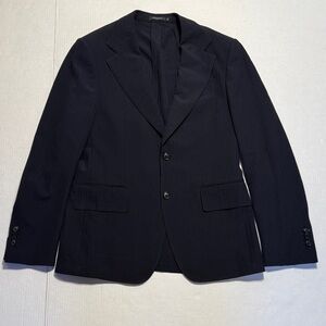 SUITSUPPLY‎ Dark Navy Blue Wool Woven in Italy Seersucker Blazer Jacket 52/42
